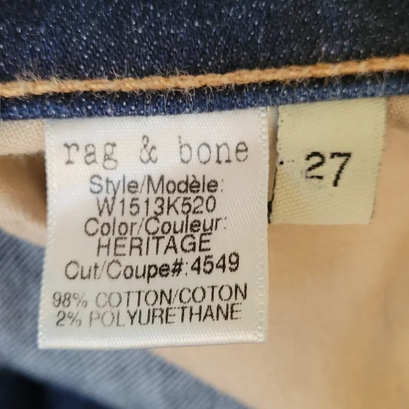 Rag & Bone High Rise Skinny Jeans - Heritage 27 - Picture 11 of 15